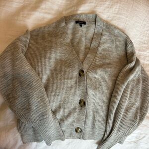 Quince Cozy Gray Cardigan Sweater